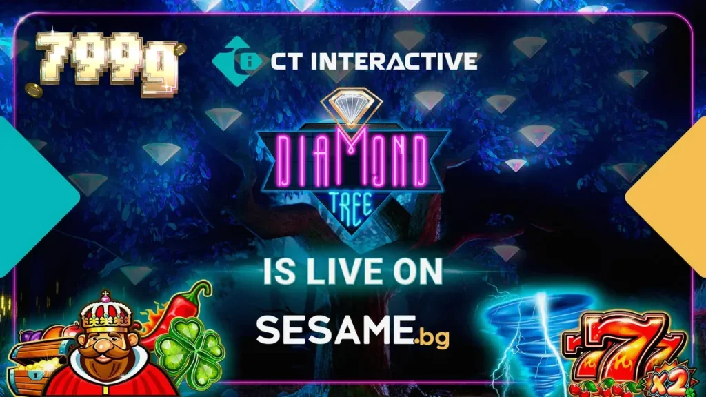 Interface do sistema Diamond Tree Jackpot em destaque